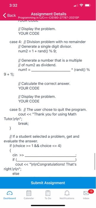 Solved Write a program that displays a menu allowing the | Chegg.com