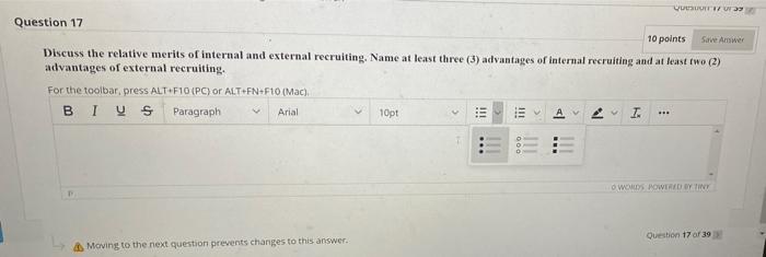Solved Question 17 10 points Save Answer Discuss the | Chegg.com