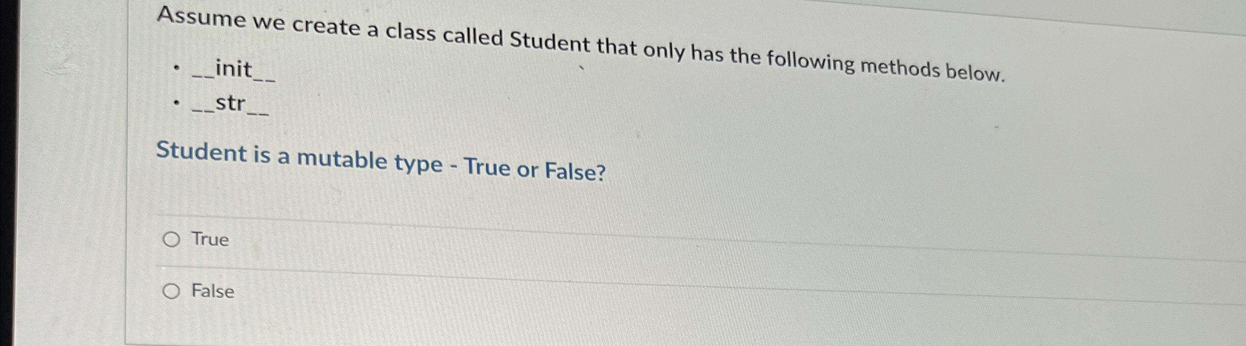 Solved Assume we create a class called Student that only has | Chegg.com