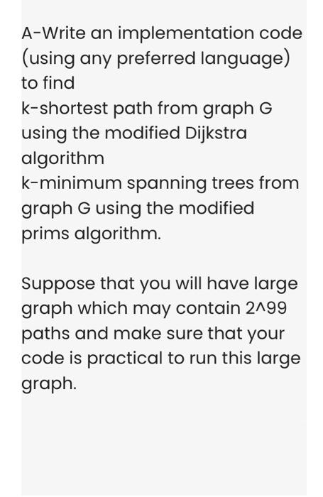 Solved A-Write an implementation code (using any preferred | Chegg.com