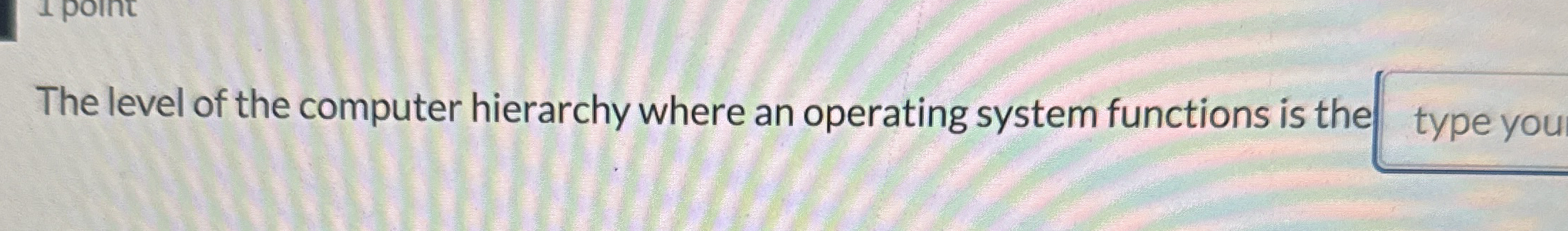 Solved The level of the computer hierarchy where an | Chegg.com