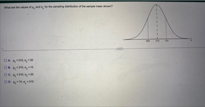 Solved What are the values of μx and σx˙ for the sampling | Chegg.com