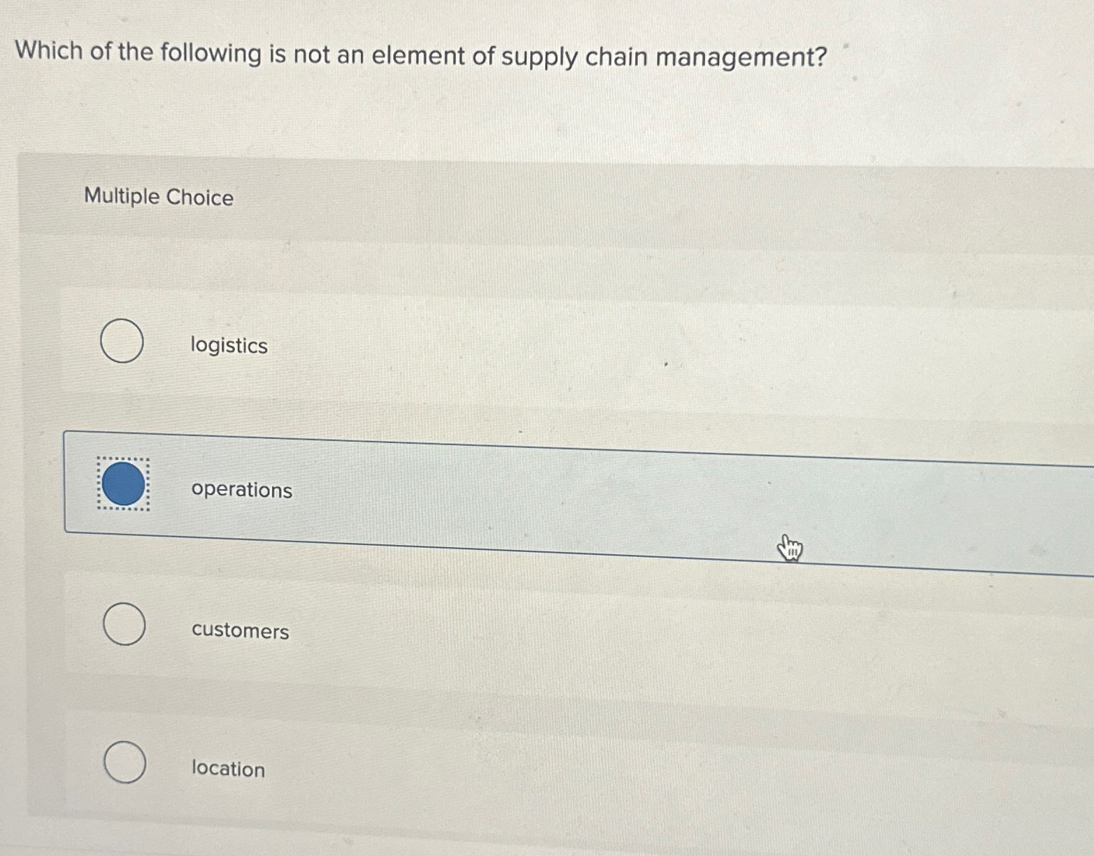 Solved Which of the following is not an element of supply
