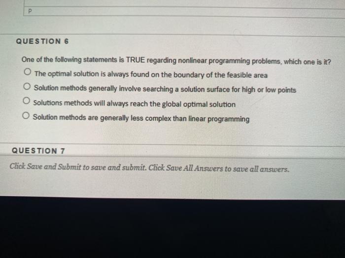 Solved question 6 one of the following statements is true chegg