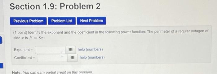 Solved Section 1.9: Problem 2 Previous Problem Problem List | Chegg.com