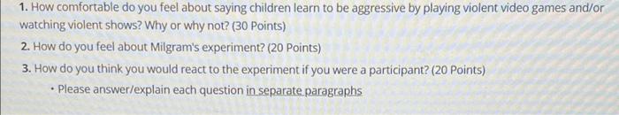 Solved 1. How comfortable do you feel about saying children | Chegg.com