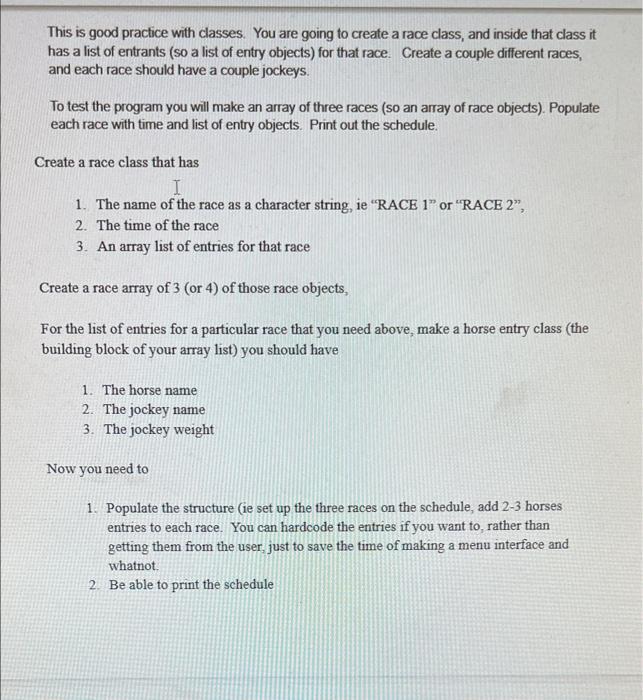 Solved This is good practice with classes. You are going to | Chegg.com