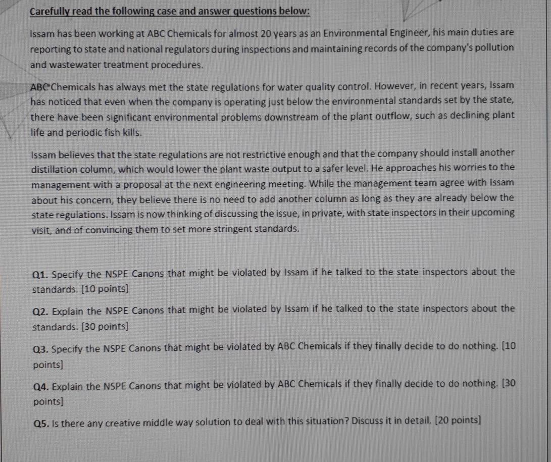Solved Carefully read the following case and answer | Chegg.com