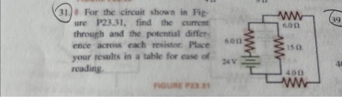 Solved 31. For the circuit shown in Figure P23.31, find the | Chegg.com