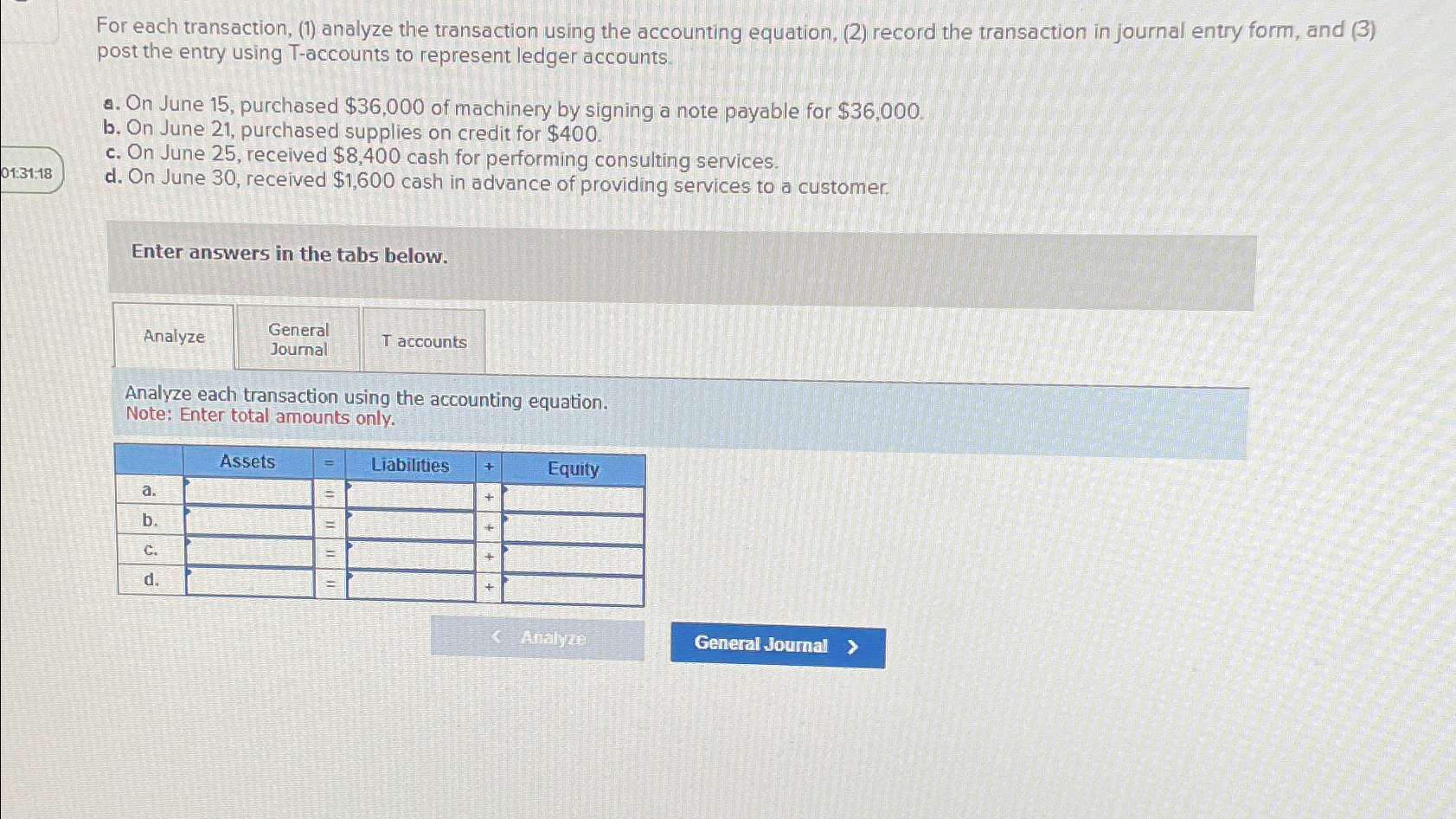 Solved For Each Transaction, (1) ﻿analyze The Transaction | Chegg.com