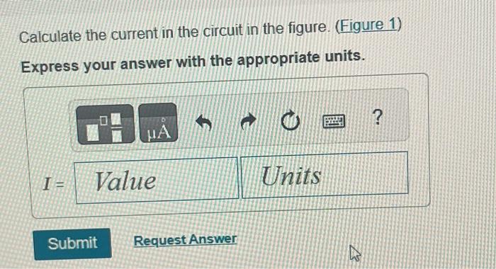 Solved Figure 1 of 1 Calculate the current in the circuit | Chegg.com