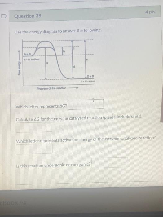Solved 4 pts D Question 39 Use the energy diagram to answer | Chegg.com