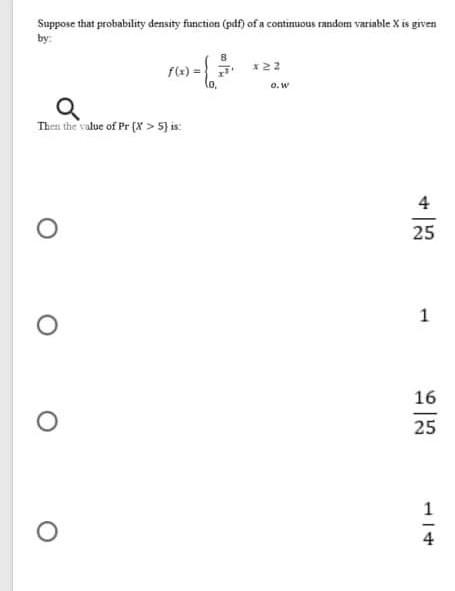 Solved Suppose that probability density function (pdf) of a | Chegg.com