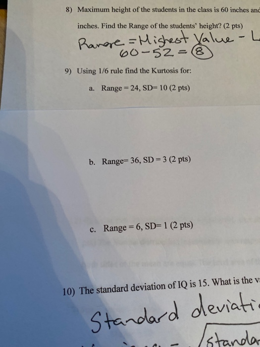 Max Height Math Problem Solved 8) Maximum height of the students in the class is 60 | Chegg.com