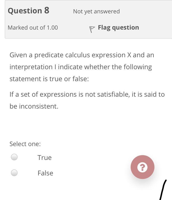 Solved Question 8 Not yet answered Marked out of 1.00 P Flag | Chegg.com