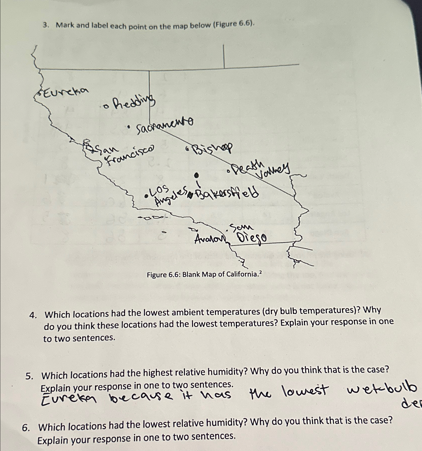 Solved Mark and label each point on the map below (Figure | Chegg.com