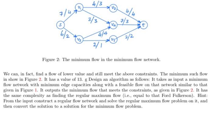 2. 5 points) Suppose that we are given a minimum flow | Chegg.com