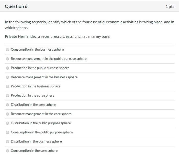 Solved Question 3 1 pts In the following scenario, identify | Chegg.com