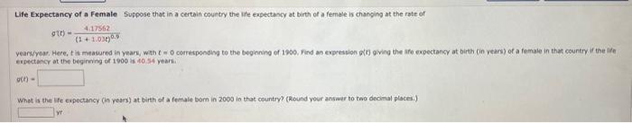 Solved Uife Expectancy of a Female Suppose that in a certain | Chegg.com