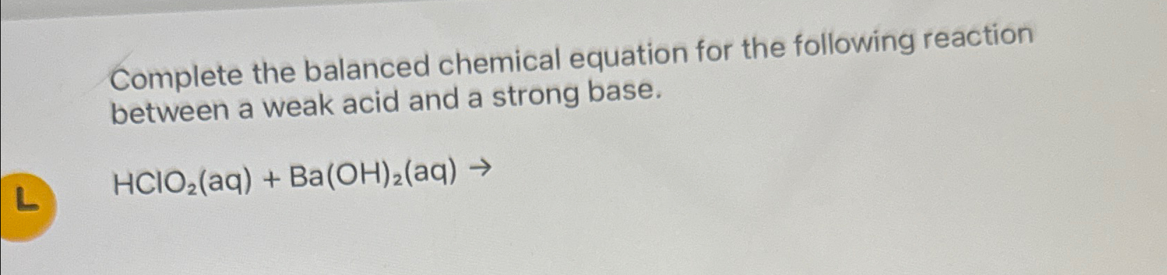 Solved Complete the balanced chemical equation for the | Chegg.com