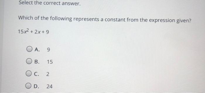 Solved Select the correct answer. What is the value of this | Chegg.com