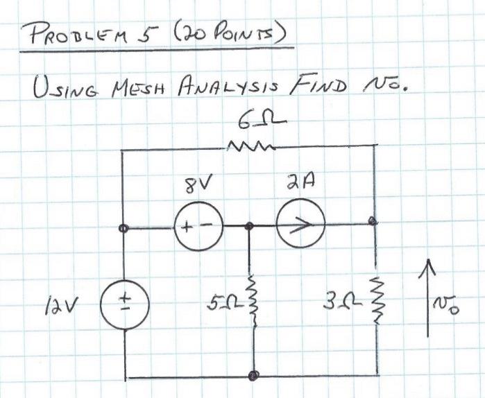 Solved PROBLEM S (20 POINTS) USING MESH ANALYSIS FIND No. 62 | Chegg.com