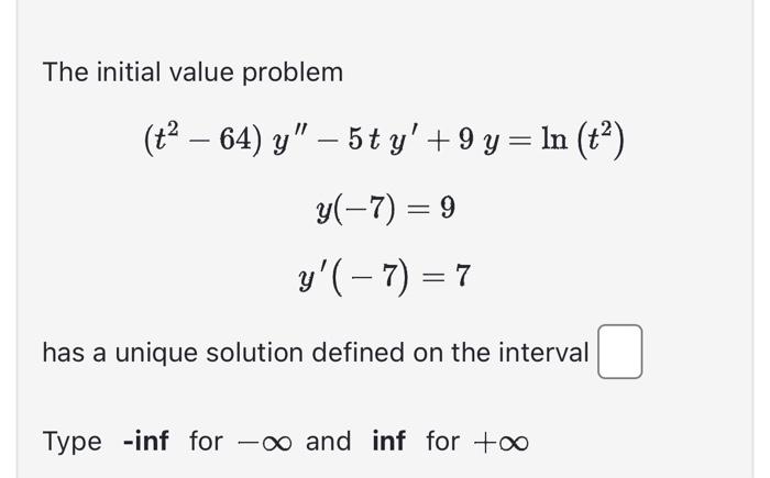 Solved The initial value problem | Chegg.com