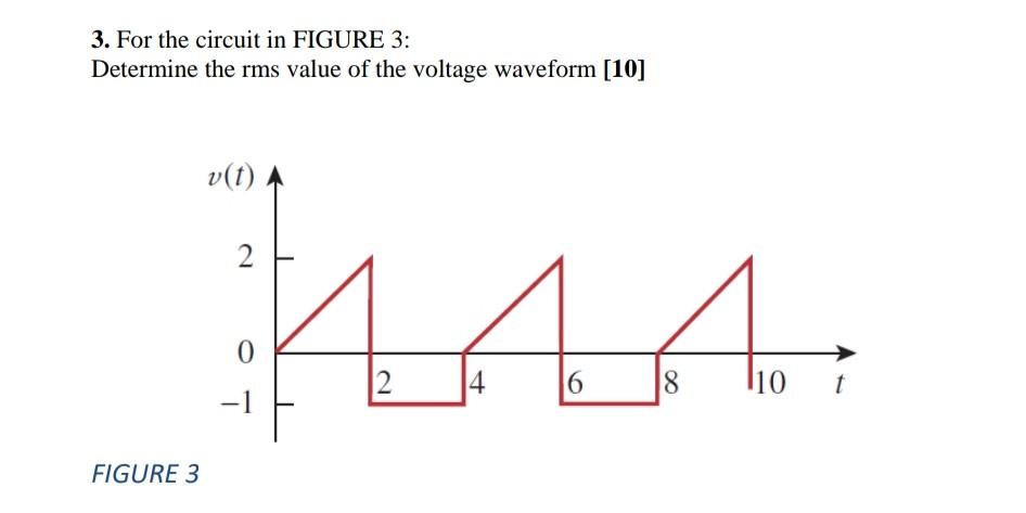 Solved 3. For the circuit in FIGURE 3: Determine the rms | Chegg.com