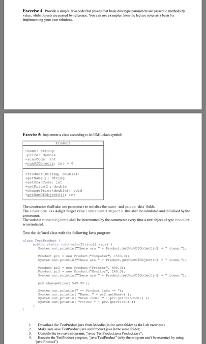 Solved Exercise 4: Provide a simple Java code that proves | Chegg.com