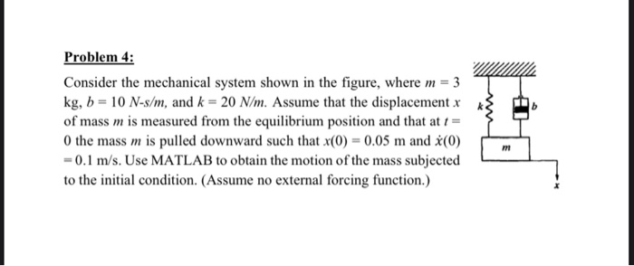 Solved Problem 4: Consider the mechanical system shown in | Chegg.com
