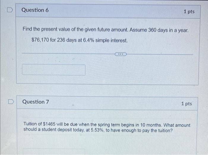 Solved Find the present value of the given future amount. | Chegg.com