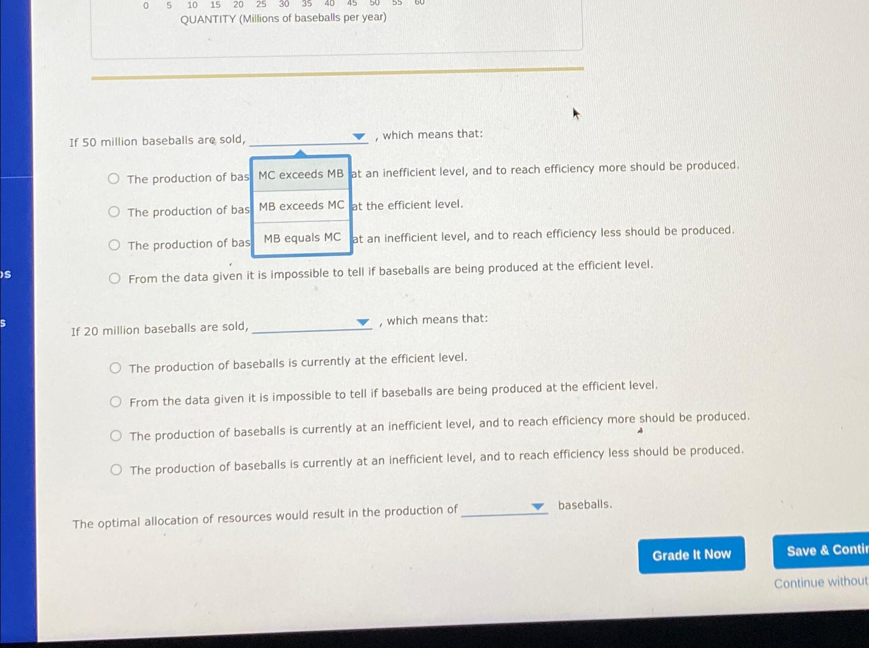 Solved QUANTITY (Millions of baseballs per year)If 50