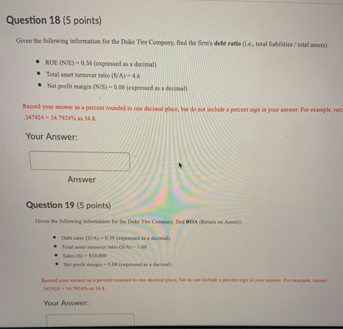 Solved Question 18 (5 points) Given the following | Chegg.com