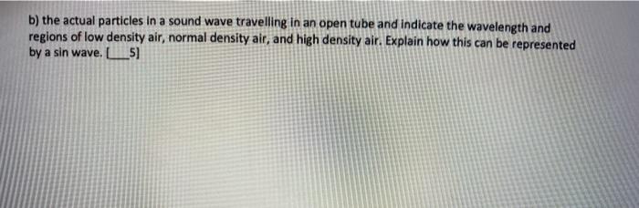Solved b) the actual particles in a sound wave travelling in | Chegg.com
