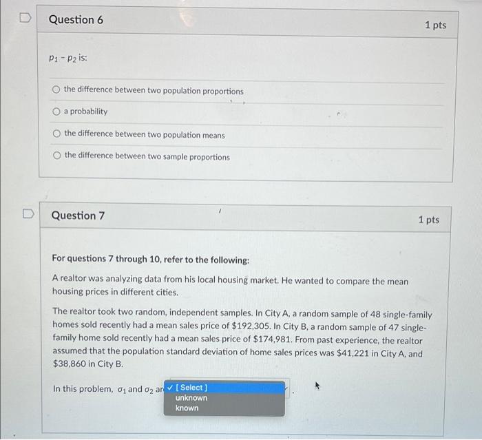 Solved p1−p2 is: the difference between two population | Chegg.com