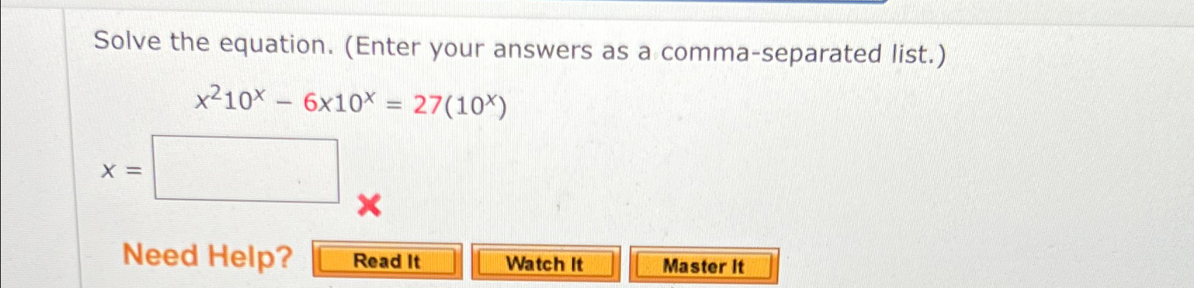 Solved Solve the equation. (Enter your answers as a | Chegg.com