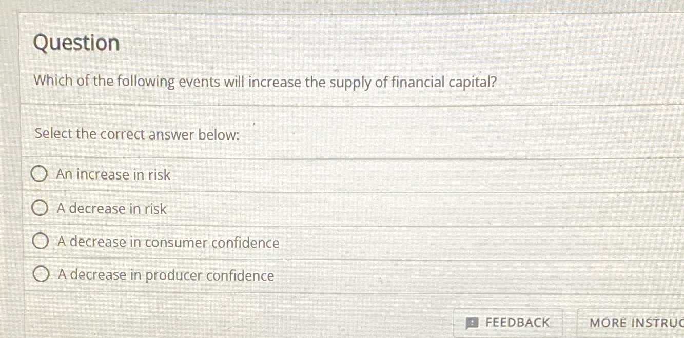 Solved QuestionWhich of the following events will increase | Chegg.com