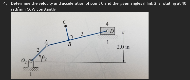 Solved Determine the velocity and acceleration of point C | Chegg.com