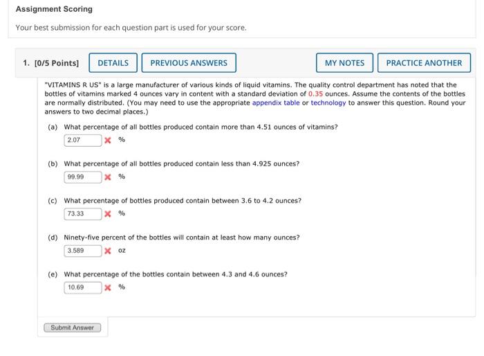 Solved Assignment Scoring Your best submission for each | Chegg.com