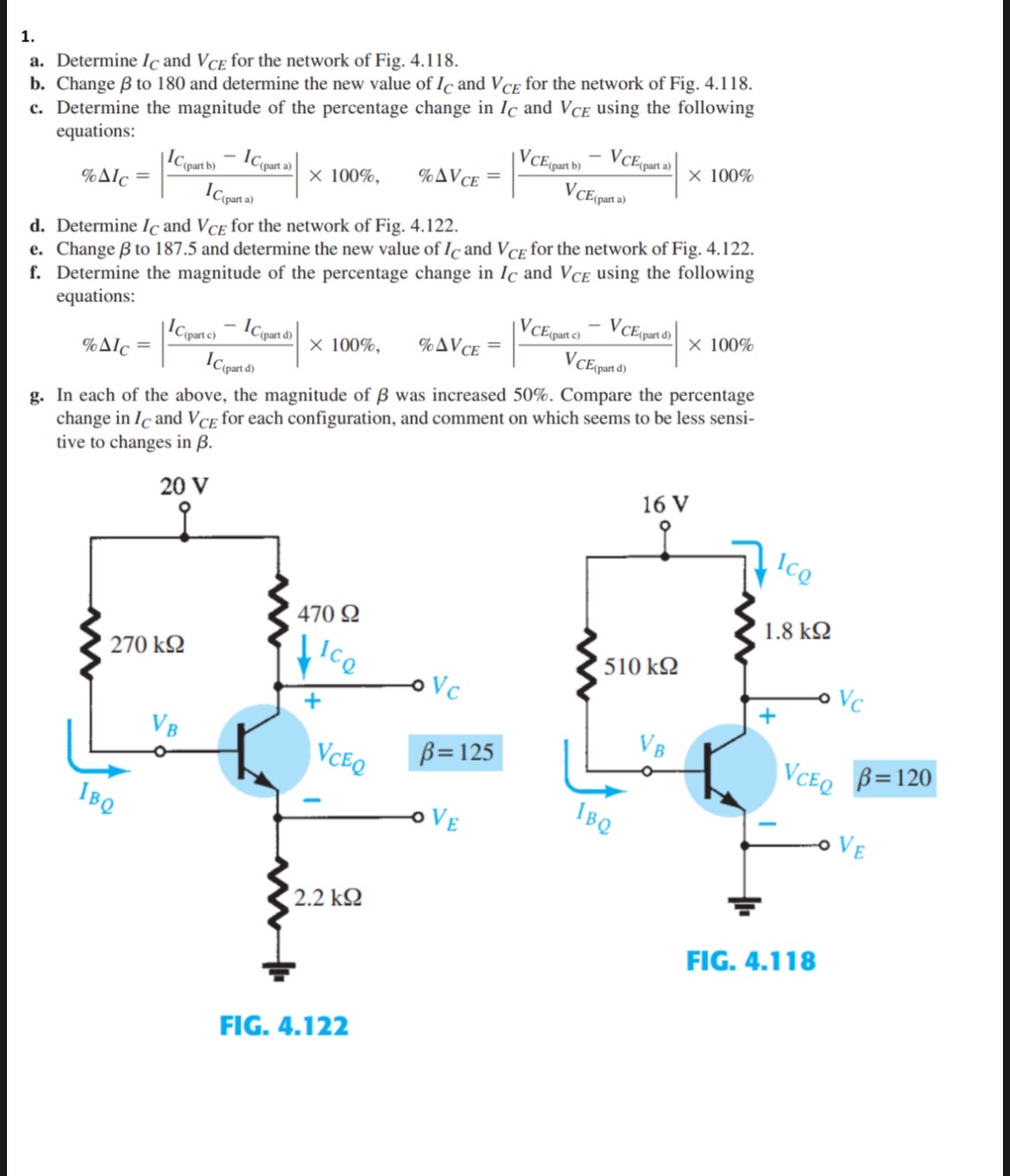 Solved a. ﻿Determine IC ﻿and VCE ﻿for the network of Fig. | Chegg.com