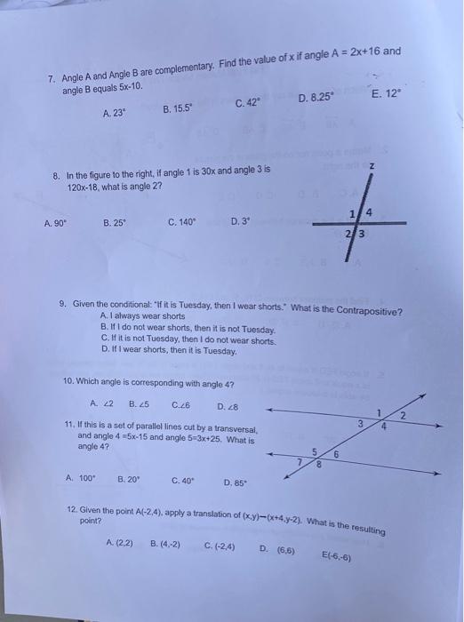 Solved 13. Given the point C(−3,5), apply a rotation of 90