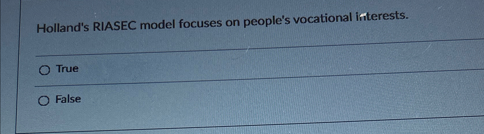 Solved Holland's RIASEC model focuses on people's vocational | Chegg.com