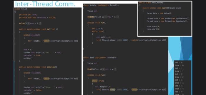 Solved inter thread communication example Assume that you | Chegg.com