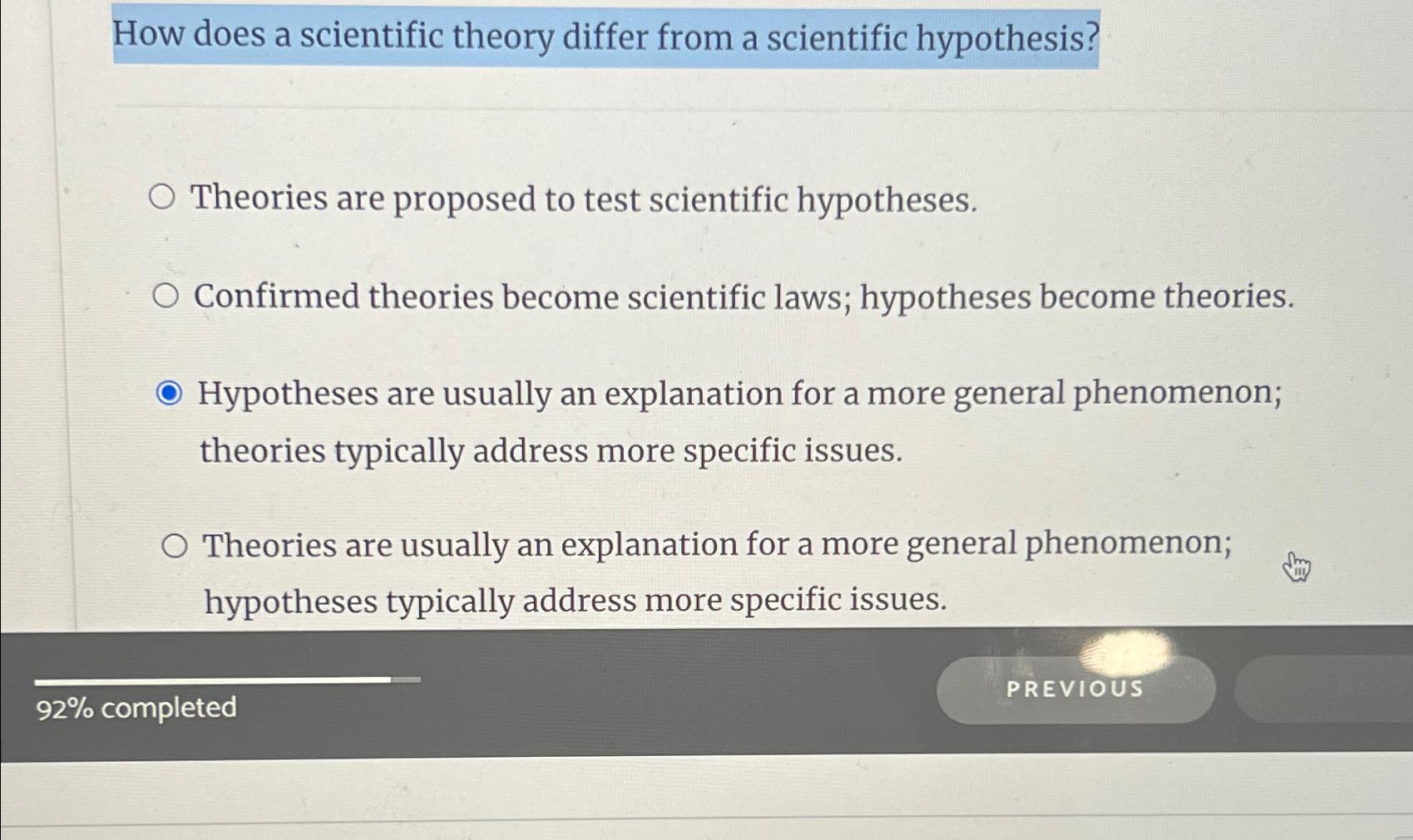 Solved How does a scientific theory differ from a scientific