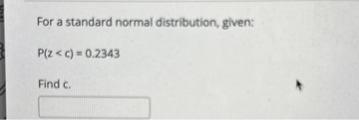 Solved For a standard normal distribution given P z Chegg