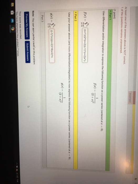 Solved incorrect At least one of the answers above is NOT | Chegg.com