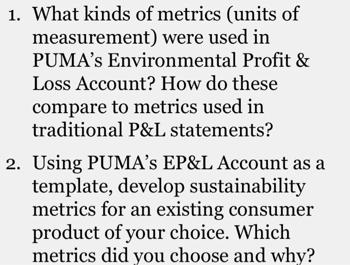 Puma environmental hotsell profit and loss