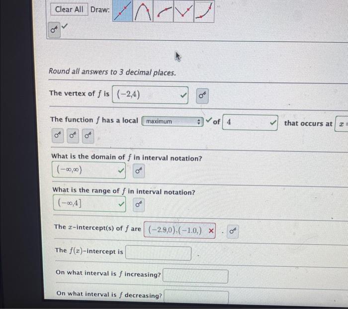 Solved please help me find the x intercepts and show work i | Chegg.com