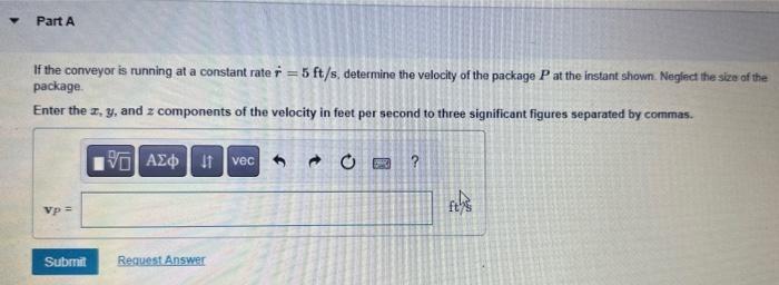 Solved \r\n\r\nDetermine the acceleration of the package \\( | Chegg.com