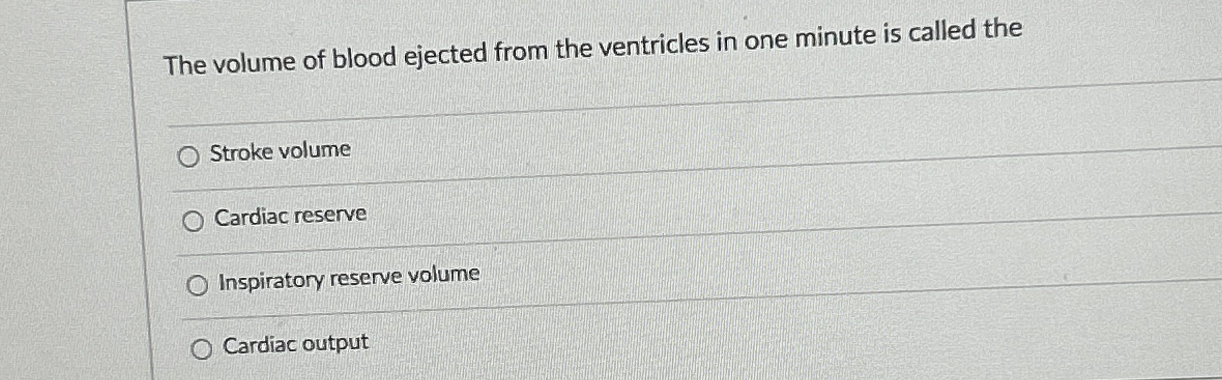 Solved The volume of blood ejected from the ventricles in | Chegg.com